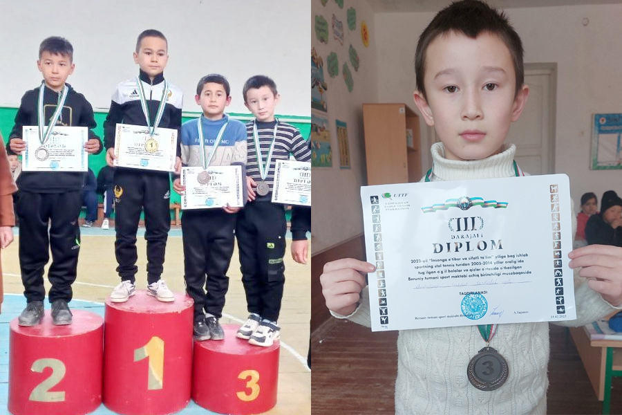 КИЧИК СПОРТЧИ СУҲРОББЕК СТОЛ ТЕННИС МУСОБАҚАСИДА ФАХРЛИ ЎРИН