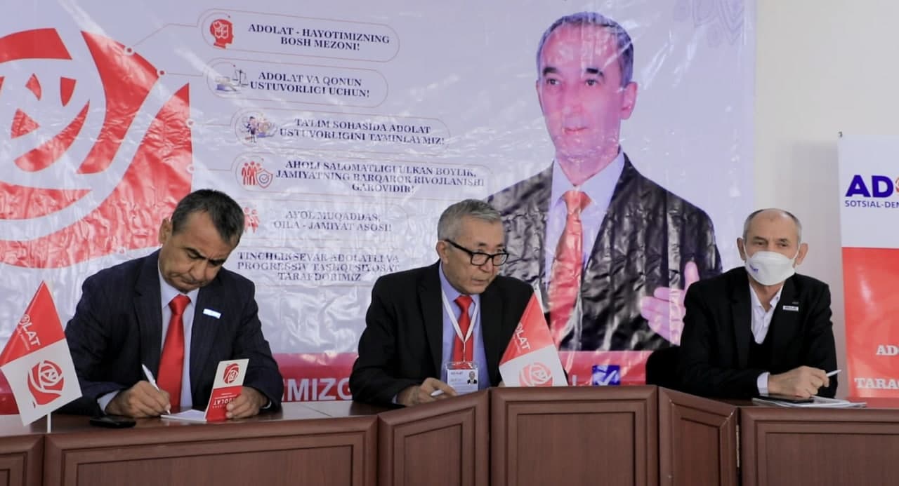 “Adolat” sotsial-demokratik partiyasidan Oʻzbekiston Respubl