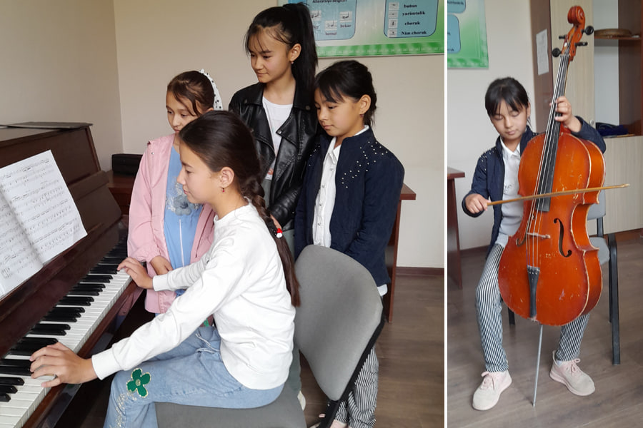 56-sonli maktab oʻquvchilari 9-sonli Bolalar musiqa va sanʼa