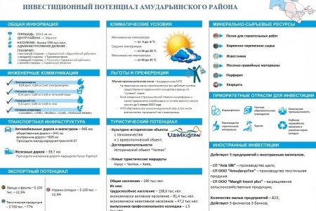 Амударё туманининг инвестициявий салоҳияти